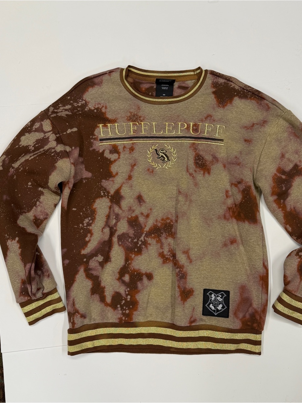 Hufflepuff Tie-Dye Crewneck Sweater - Brown/Gold